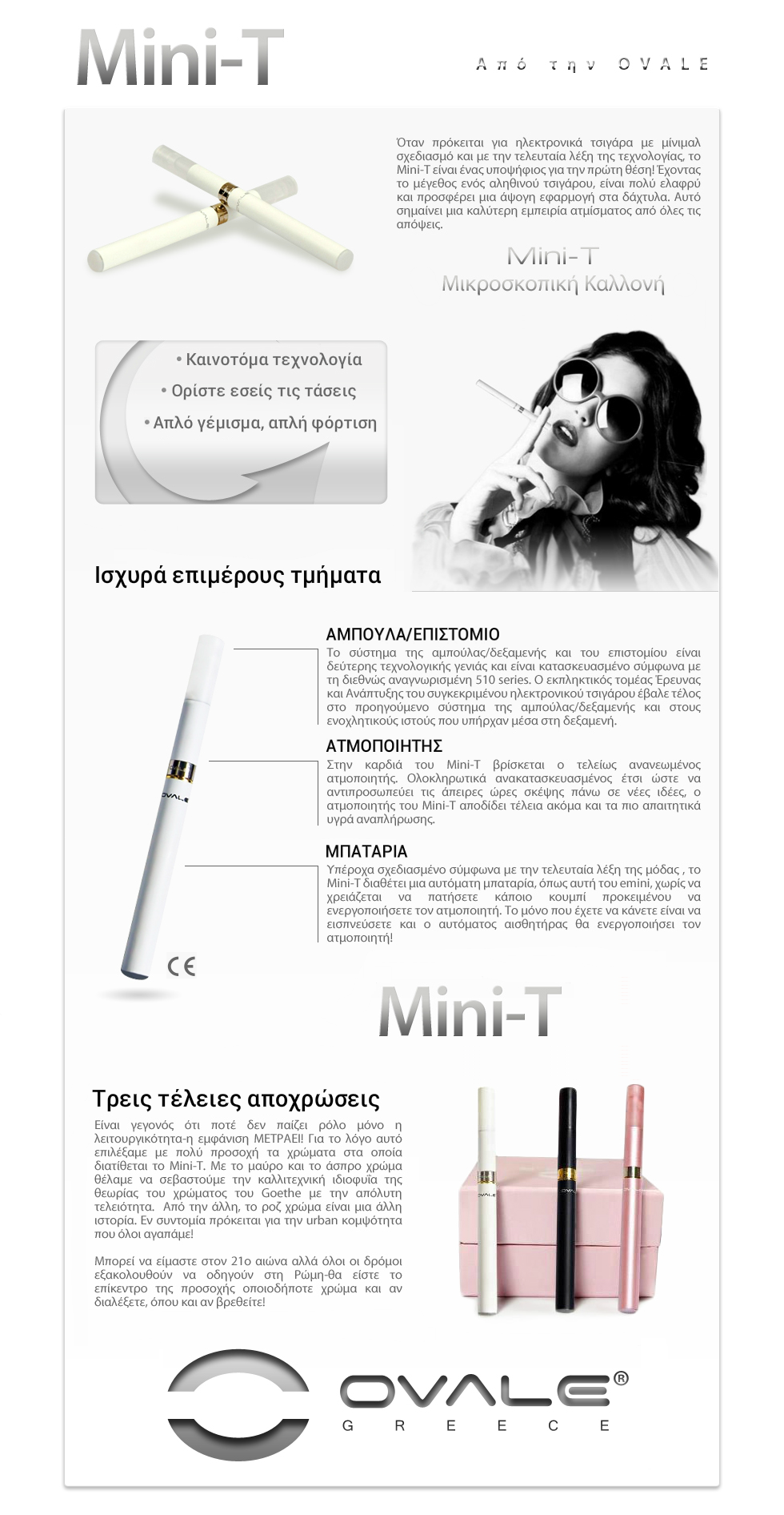 ηλεκτρονικό τσιγάρο, υγρό αναπλήρωσης ηλεκτρονικού τσιγάρου, κόψιμο καπνίσματος, ovale, joyetech, mini